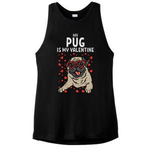 Pug Is My Valentine Cute Valentines Day Pet Dog Owner Gift Ladies PosiCharge Tri-Blend Wicking Tank