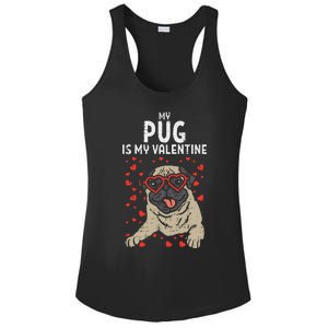 Pug Is My Valentine Cute Valentines Day Pet Dog Owner Gift Ladies PosiCharge Competitor Racerback Tank