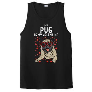 Pug Is My Valentine Cute Valentines Day Pet Dog Owner Gift PosiCharge Competitor Tank