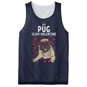 Pug Is My Valentine Cute Valentines Day Pet Dog Owner Gift Mesh Reversible Basketball Jersey Tank