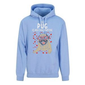 Pug Is My Valentine Cute Valentines Day Pet Dog Owner Gift Unisex Surf Hoodie