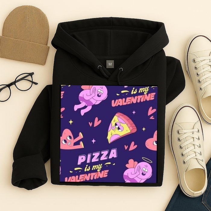 Pizza Is My Valentine Funny Hoodie