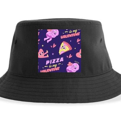 Pizza Is My Valentine Funny Sustainable Bucket Hat