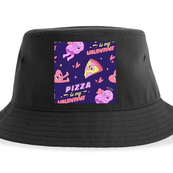 Pizza Is My Valentine Funny Sustainable Bucket Hat