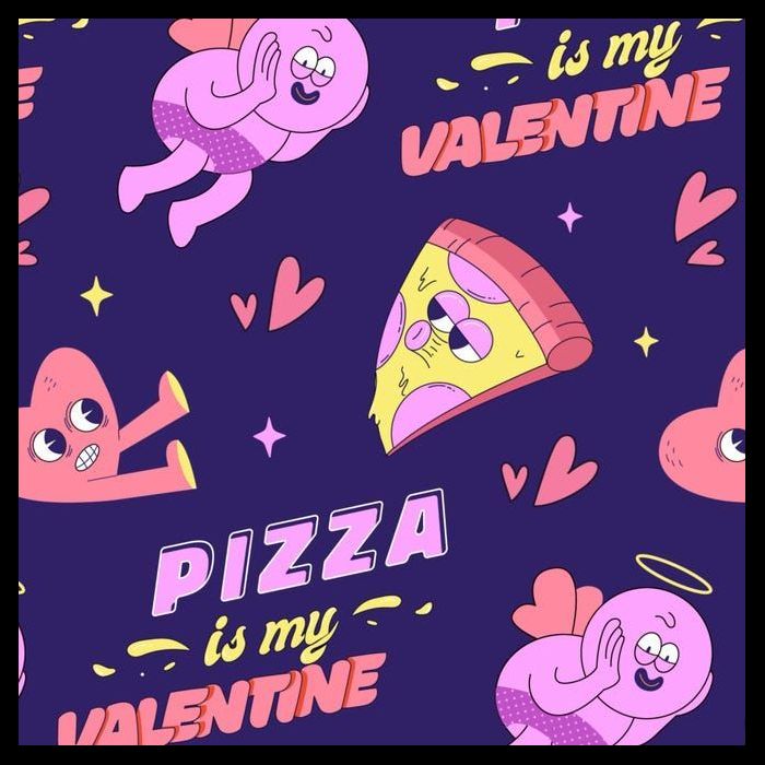 Pizza Is My Valentine Funny 7-Panel Snapback Hat