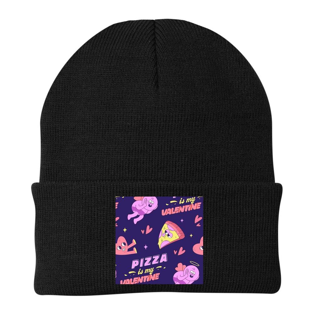 Pizza Is My Valentine Funny Beanie