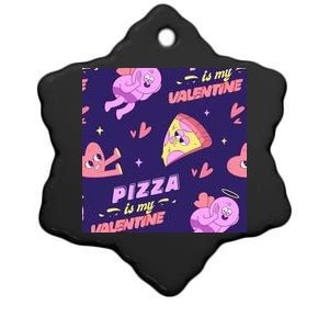 Pizza Is My Valentine Funny Ceramic Star Ornament