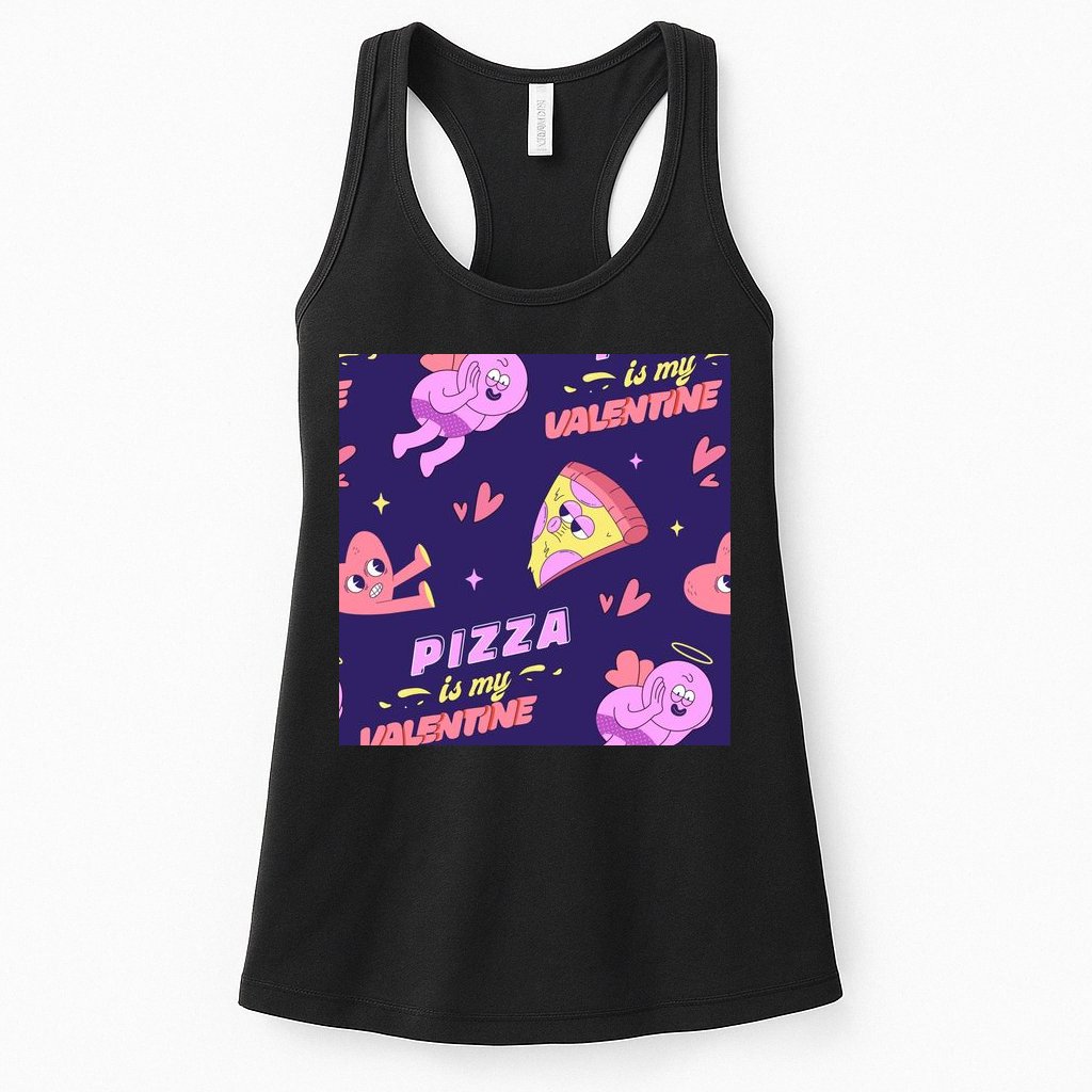 Pizza Is My Valentine Funny Womens Tank Top