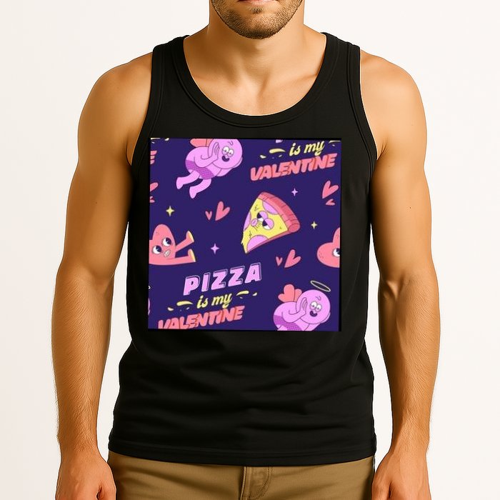 Pizza Is My Valentine Funny Tank Top