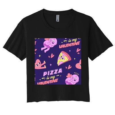 Pizza Is My Valentine Funny Crop Top