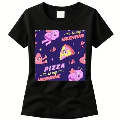 Pizza Is My Valentine Funny Womens T-Shirt