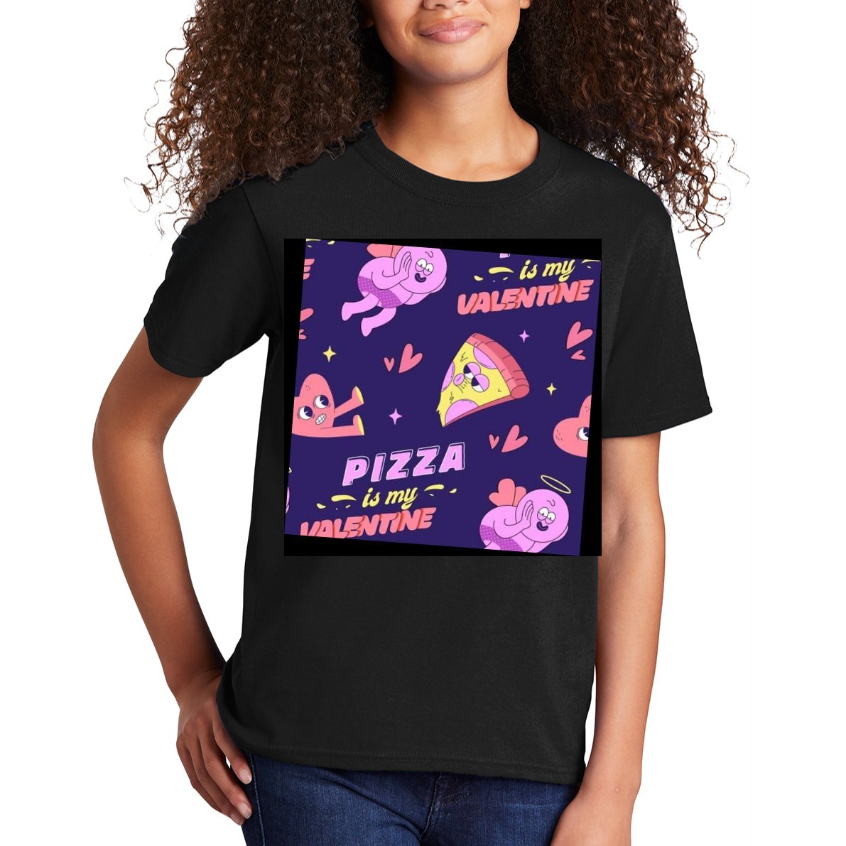 Pizza Is My Valentine Funny Kids T-Shirt