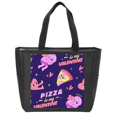 Pizza Is My Valentine Funny Zip Tote Bag