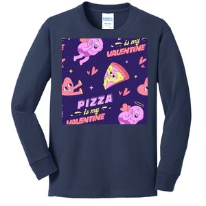 Pizza Is My Valentine Funny Kids Long Sleeve Shirt