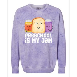 Preschool Is My Jam Back To School Funny Colorblast Crewneck Sweatshirt