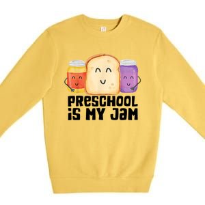 Preschool Is My Jam Back To School Funny Premium Crewneck Sweatshirt