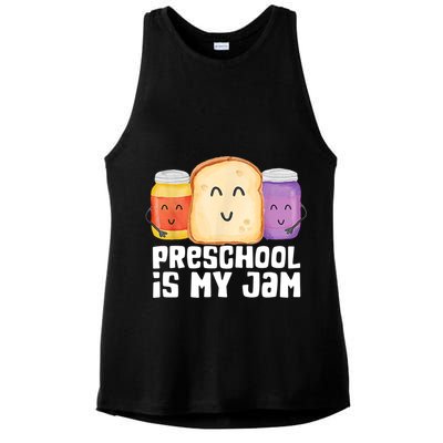 Preschool Is My Jam Back To School Funny Ladies PosiCharge Tri-Blend Wicking Tank