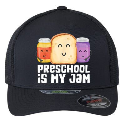 Preschool Is My Jam Back To School Funny Flexfit Unipanel Trucker Cap