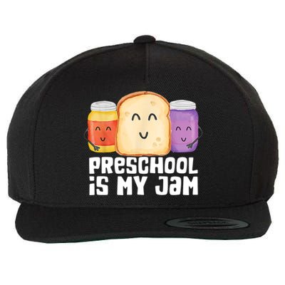 Preschool Is My Jam Back To School Funny Wool Snapback Cap