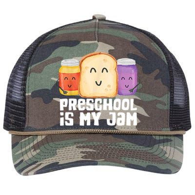 Preschool Is My Jam Back To School Funny Retro Rope Trucker Hat Cap