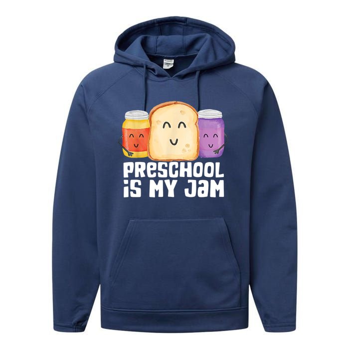 Preschool Is My Jam Back To School Funny Performance Fleece Hoodie