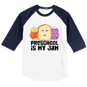 Preschool Is My Jam Back To School Funny Baseball Sleeve Shirt