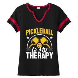 Pickleball Is My Therapy Cute Gift Ladies Halftime Notch Neck Tee