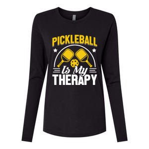 Pickleball Is My Therapy Cute Gift Womens Cotton Relaxed Long Sleeve T-Shirt