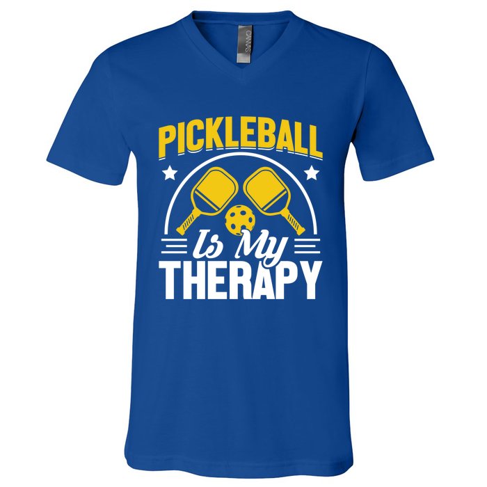 Pickleball Is My Therapy Cute Gift V-Neck T-Shirt