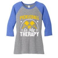 Pickleball Is My Therapy Cute Gift Women's Tri-Blend 3/4-Sleeve Raglan Shirt