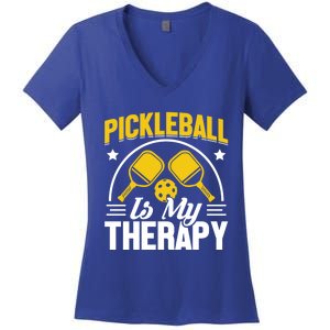 Pickleball Is My Therapy Cute Gift Women's V-Neck T-Shirt