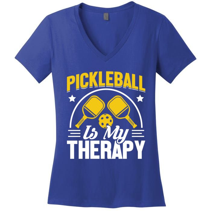 Pickleball Is My Therapy Cute Gift Women's V-Neck T-Shirt