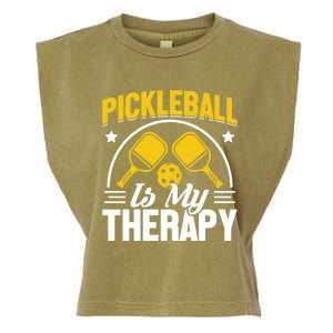 Pickleball Is My Therapy Cute Gift Garment-Dyed Women's Muscle Tee