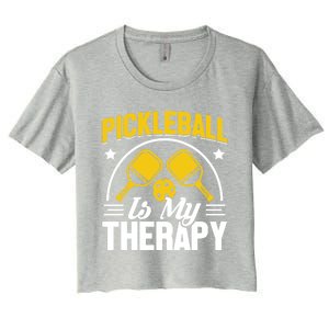 Pickleball Is My Therapy Cute Gift Women's Crop Top Tee