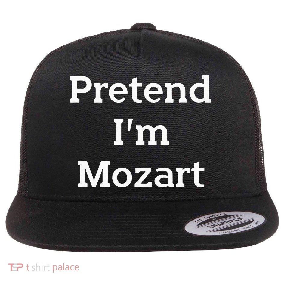 Pretend Im Mozart Costume Funny Music Halloween Party Flat Bill Trucker Hat