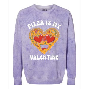 Pizza Is My Valentine Valentines Day Pizza Lover Colorblast Crewneck Sweatshirt