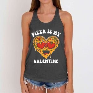 Pizza Is My Valentine Valentines Day Pizza Lover Women's Knotted Racerback Tank