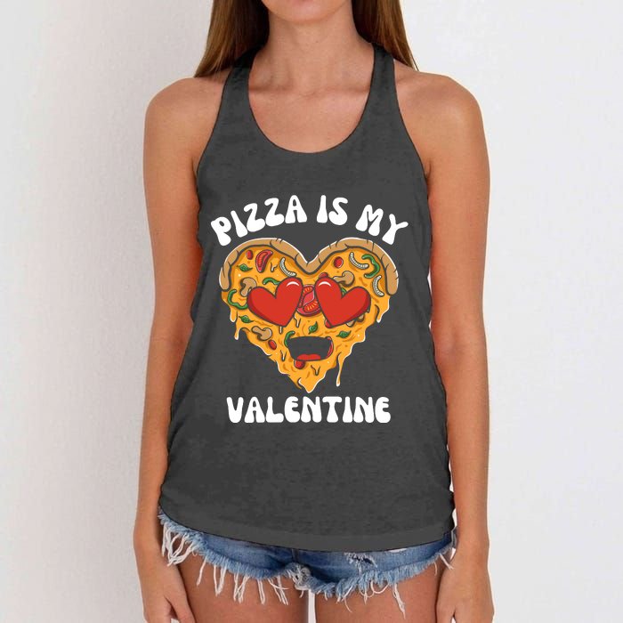 Pizza Is My Valentine Valentines Day Pizza Lover Women's Knotted Racerback Tank