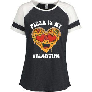 Pizza Is My Valentine Valentines Day Pizza Lover Enza Ladies Jersey Colorblock Tee