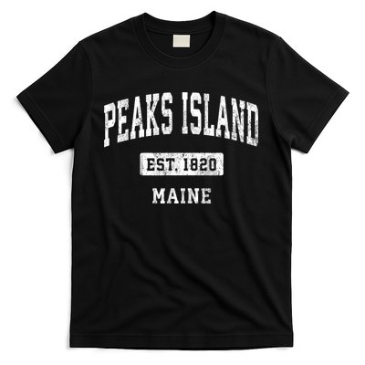 Peaks Island Maine Me Vintage Sports Established T-Shirt