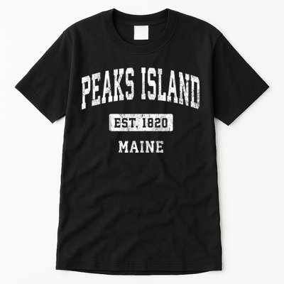 Peaks Island Maine Me Vintage Sports Established Tall T-Shirt