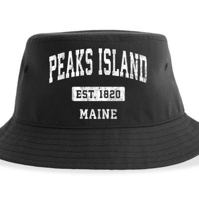 Peaks Island Maine Me Vintage Sports Established Sustainable Bucket Hat