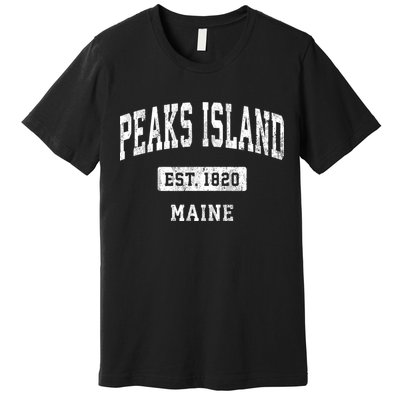 Peaks Island Maine Me Vintage Sports Established Premium T-Shirt