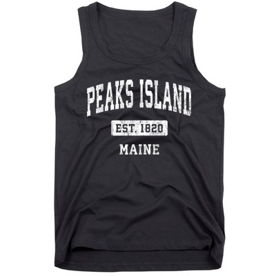 Peaks Island Maine Me Vintage Sports Established Tank Top