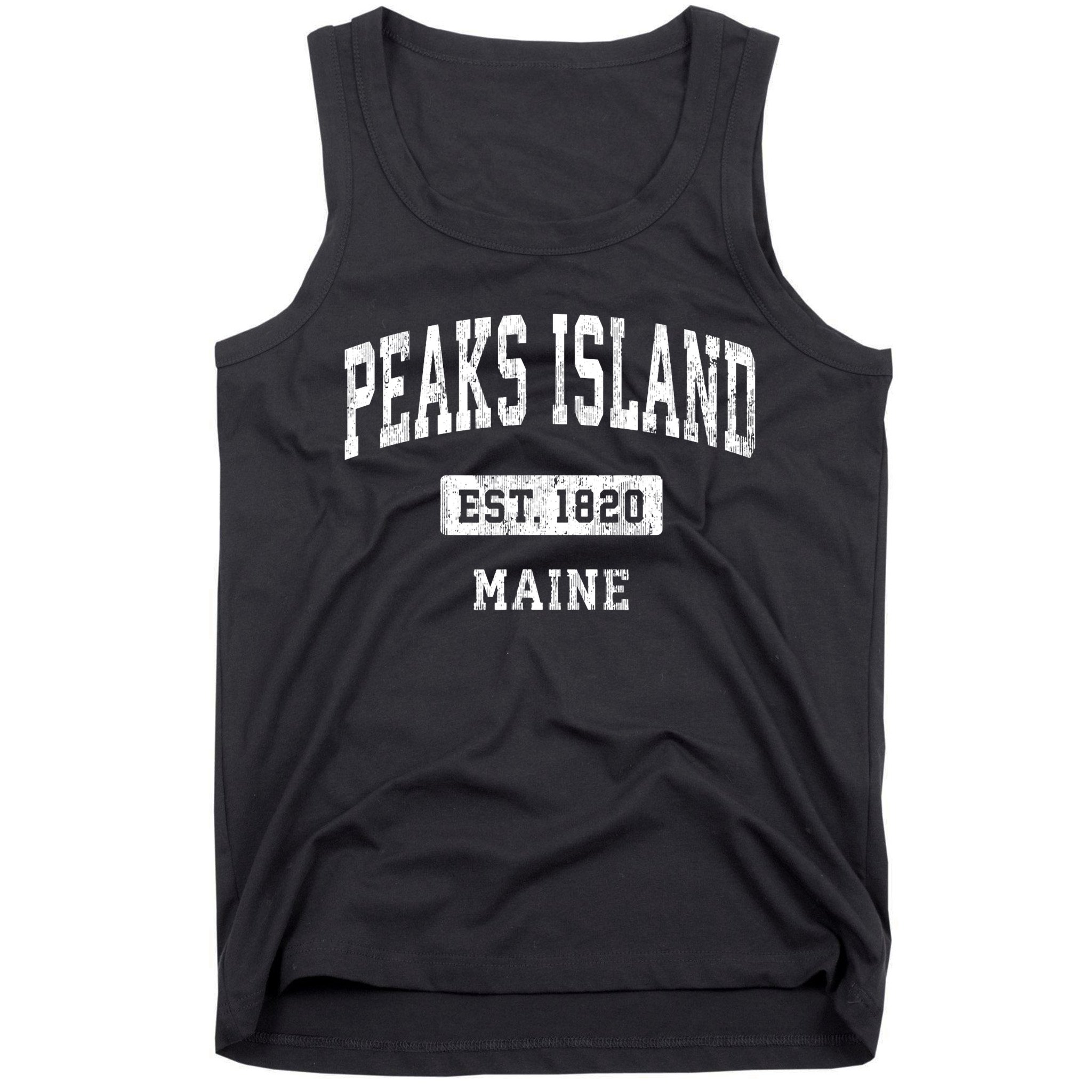 Peaks Island Maine Me Vintage Sports Established Tank Top
