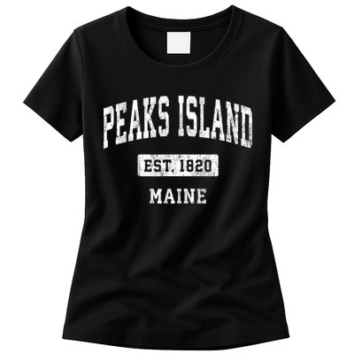 Peaks Island Maine Me Vintage Sports Established Womens T-Shirt