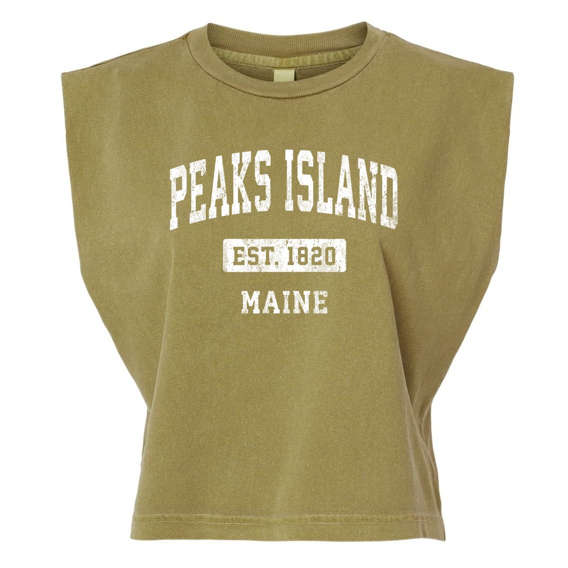 Peaks Island Maine Me Vintage Sports Established Garment-Dyed Women's Muscle Tee