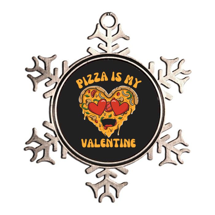 Pizza Is My Valentine Valentines Day Pizza Lover Metallic Star Ornament