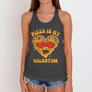 Pizza Is My Valentine Valentines Day Pizza Lover Women's Knotted Racerback Tank