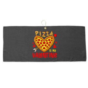 Pizza Is My Valentine Funny Valentines Day Large Microfiber Waffle Golf Towel